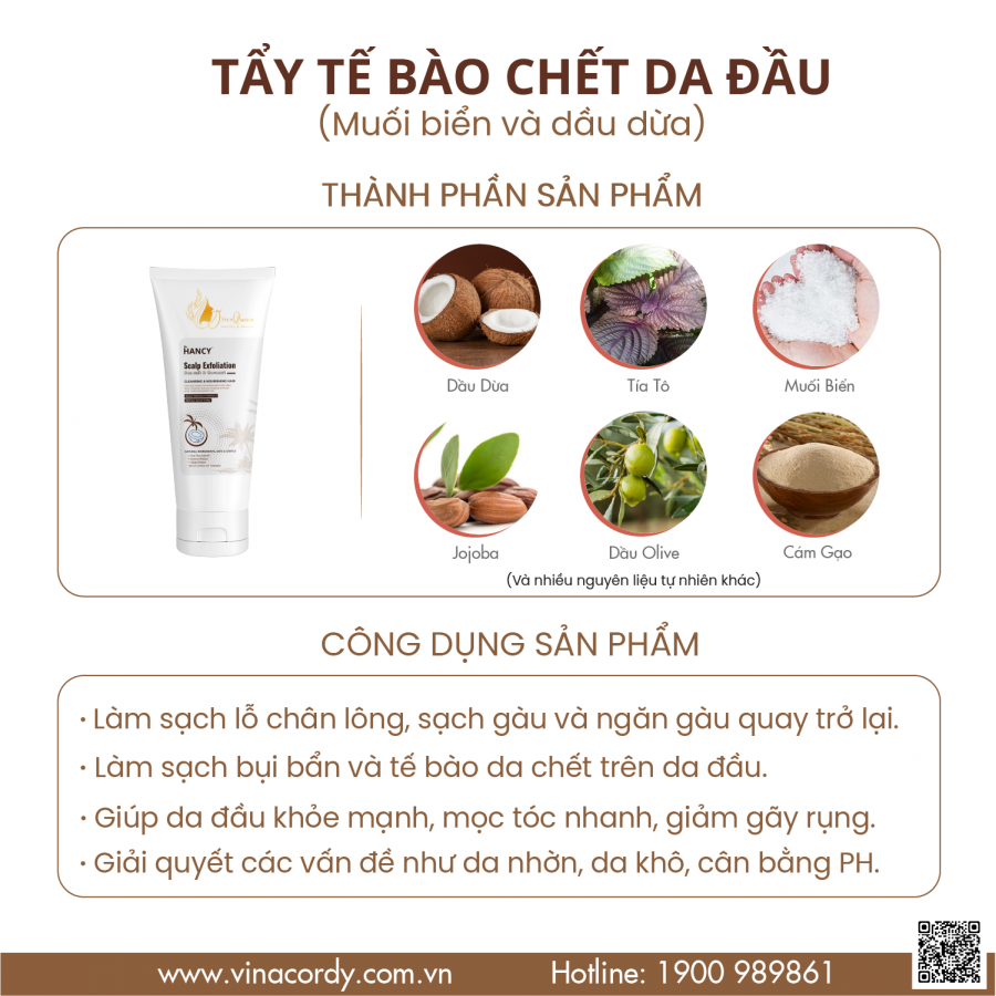 Tẩy Tế Bào Chết Da Đầu Muối - Dừa Scalp Exfoliation Sea Salt & Coconut | VIF-325