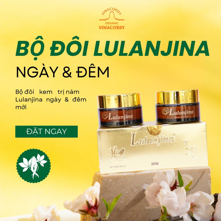 Hộp Đôi Kem Dưỡng Da Sâm Linh Chi Lulanjina Ngày và Đêm - 50g/2 hủ