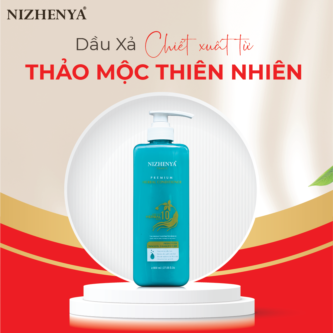 Dầu Xả Dược Liệu Cao Cấp Chiết Xuất Nhân Sâm Nizhenya France - 800ml - NF-106
