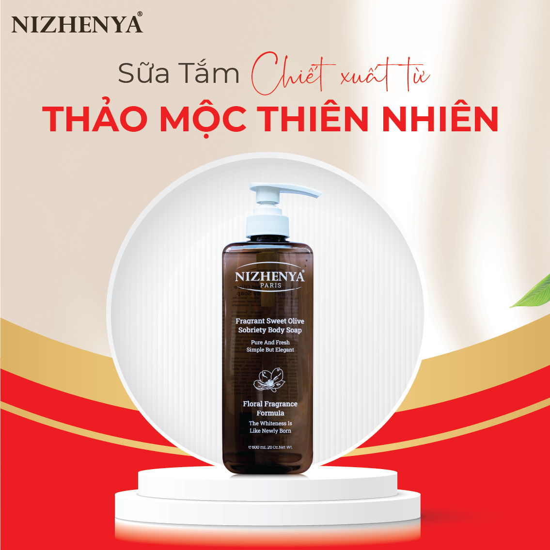 Sữa Tắm Hương Nước Hoa Chiết Xuất Hoa Anh Đào Nizhenya - 800ml - NF-104