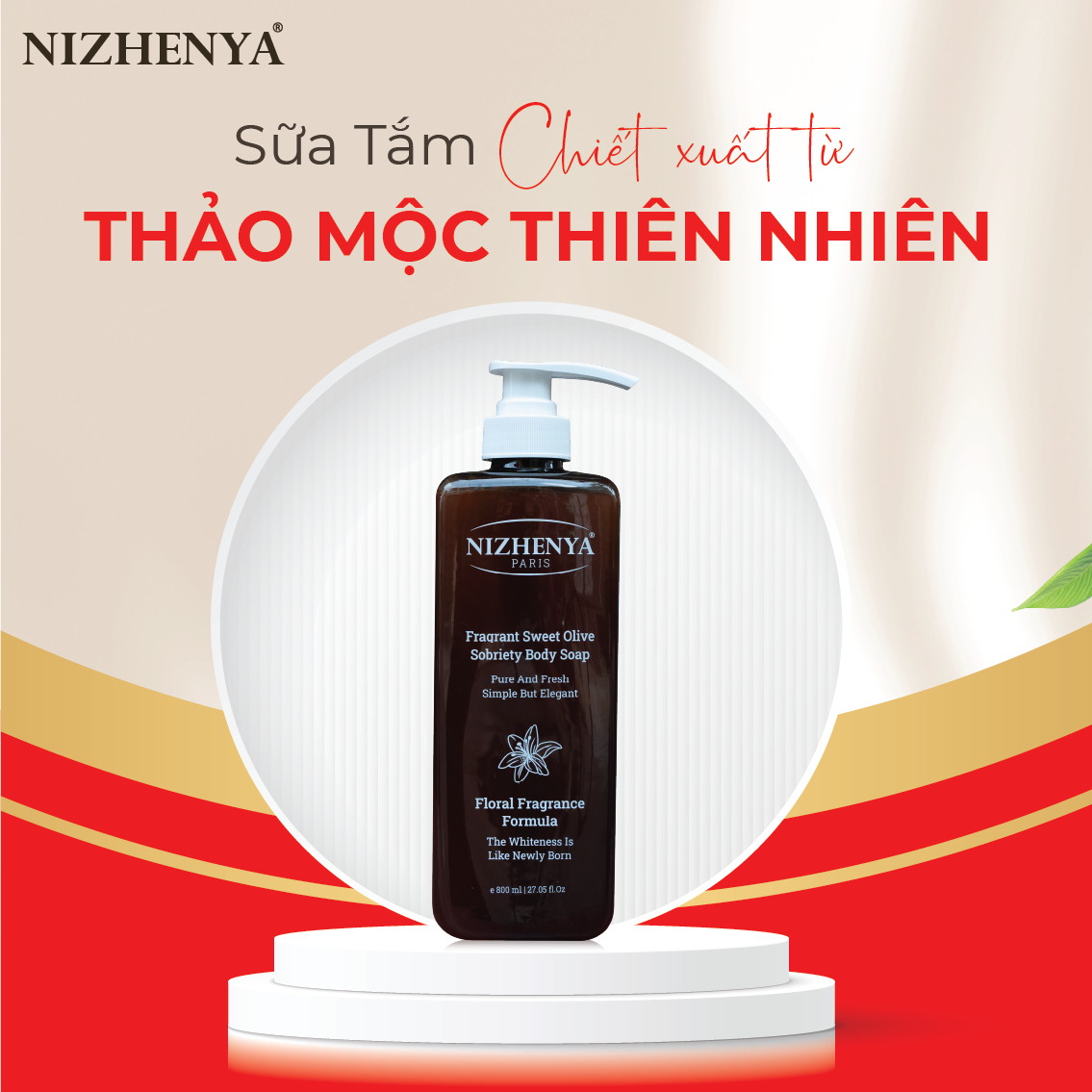 Sữa Tắm Hương Nước Hoa Chiết Xuất Hoa Bách Hợp Nizhenya - 800ml - NF-103