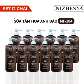(12 Chai) Sữa Tắm Hương Nước Hoa Chiết Xuất Hoa Anh Đào Nizhenya - 800ml - NF-104