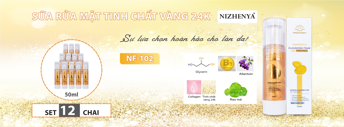 Sữa rửa mặt tinh chất vàng 24K NF-102